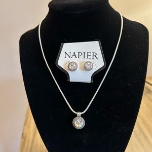 Napier necklace and pierced earrings set. New never worn.